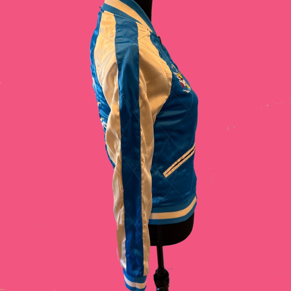 NWT Straight to Hell Black and Blue Souvenir Reversible Satin Jacket - Picture 9 of 10